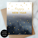 New Year Stars Greetings Card - Boxed Set of 6