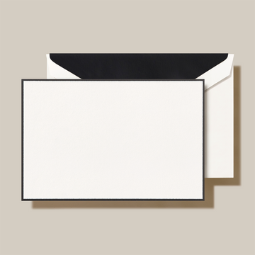 Flat Note, Black Border on Pearl White